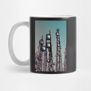 Silver & Blue Feather Drops Mug